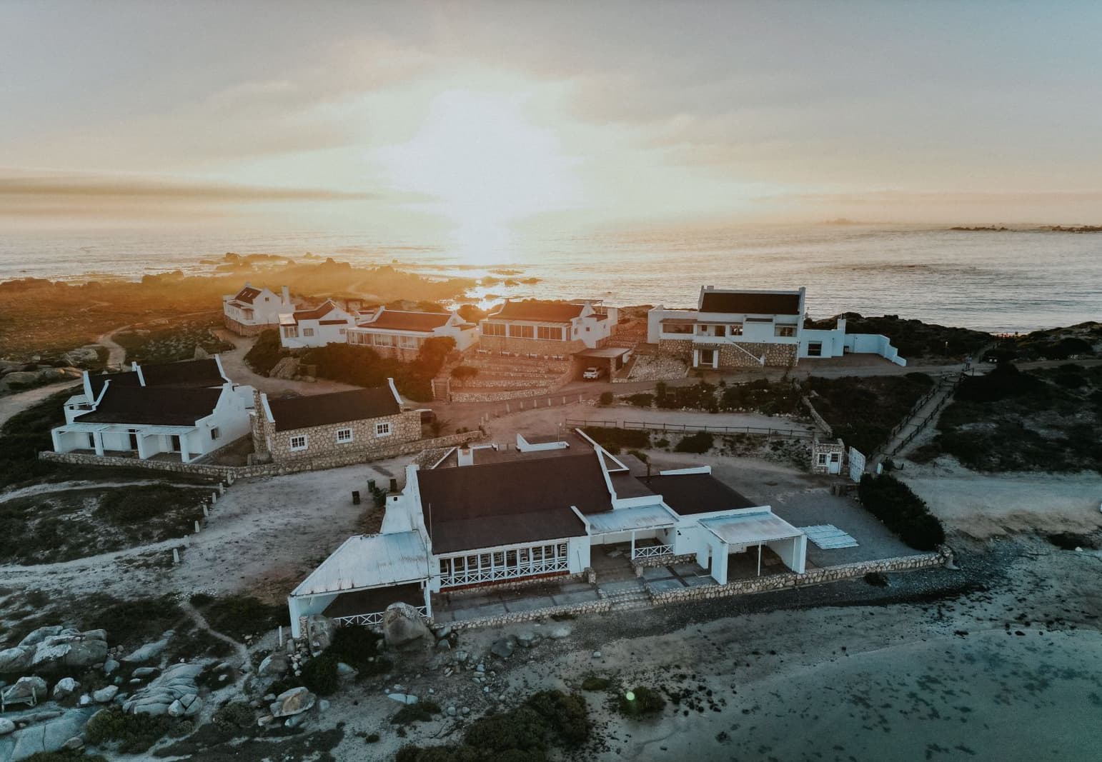 corporate retreat West Coast sunset Die Kliphuis venue aerial view