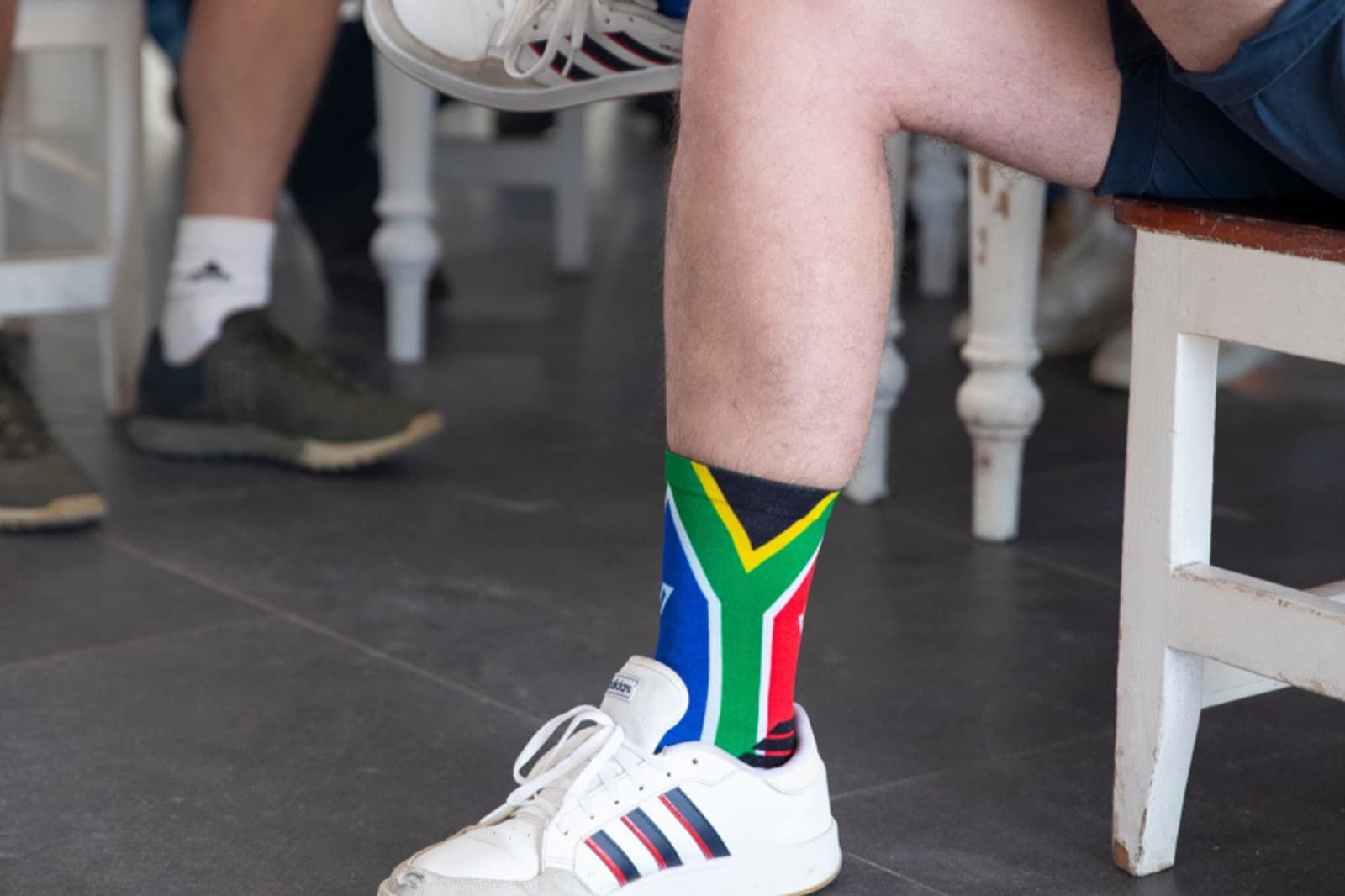 South African flag socks — Springbok gees at Daai Plekkie