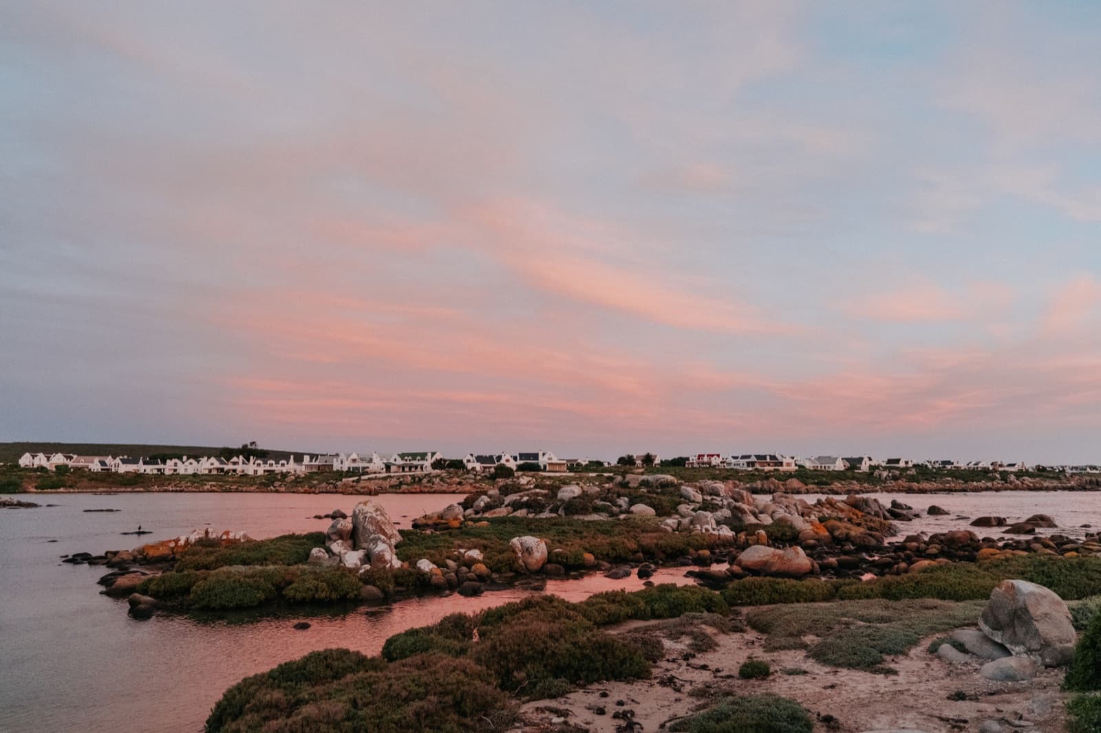 Sunset over Jacobsbaai village on the West Coast