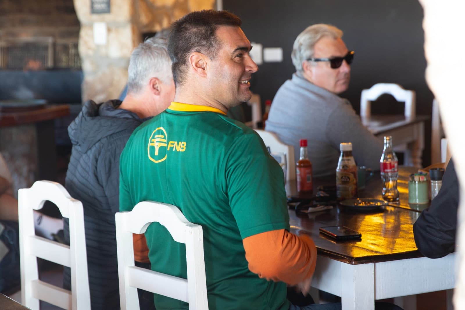 Fans in Springbok jerseys enjoying the game at Daai Plekkie
